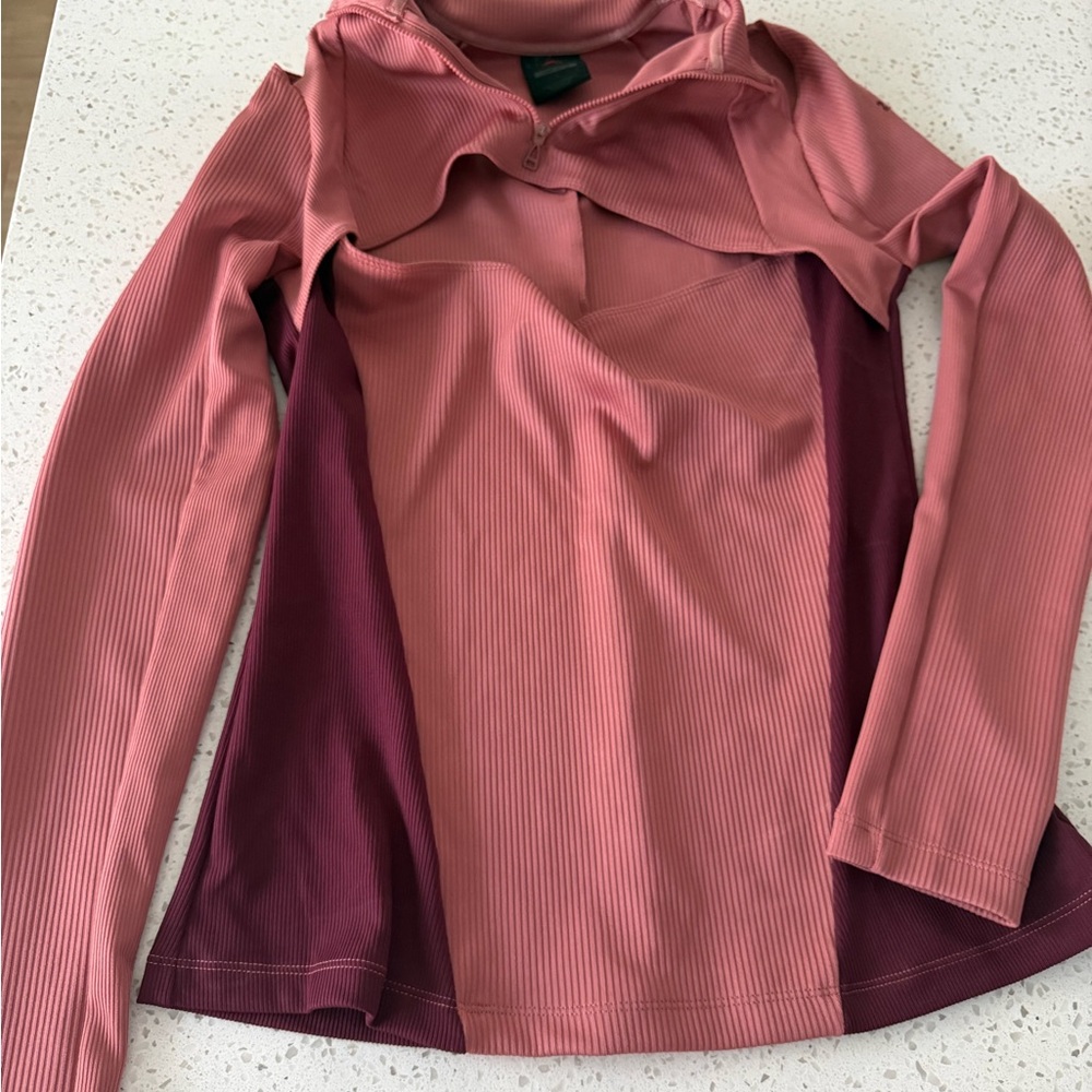 Pink and Burgundy Long Sleeve Top